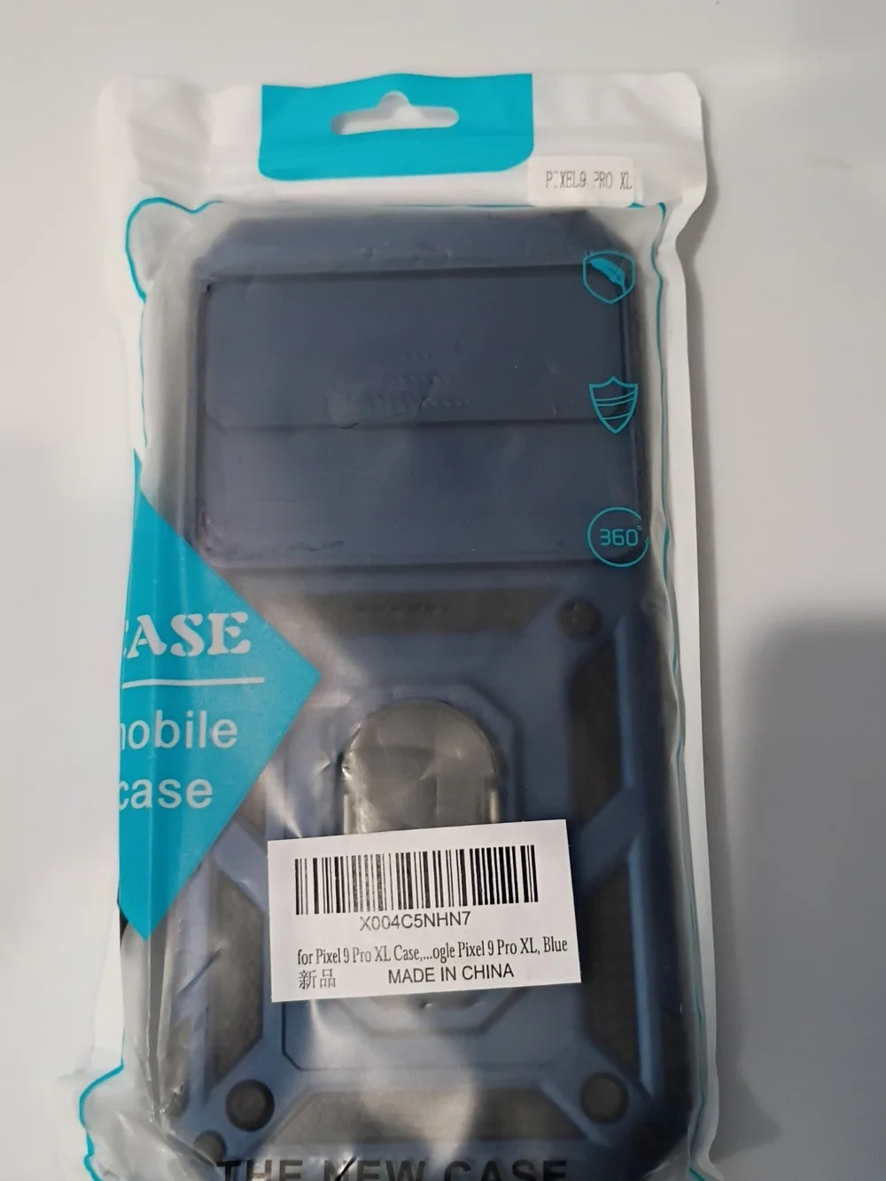 Blue Rugged Phone Case with Ring Kickstand + Screen Protector For Pixel 9 Pro XL